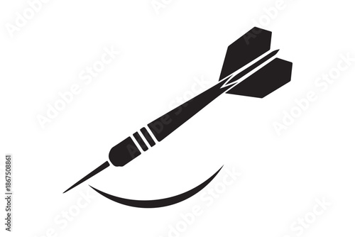 Thrown dart game simple design vector illustration on white background