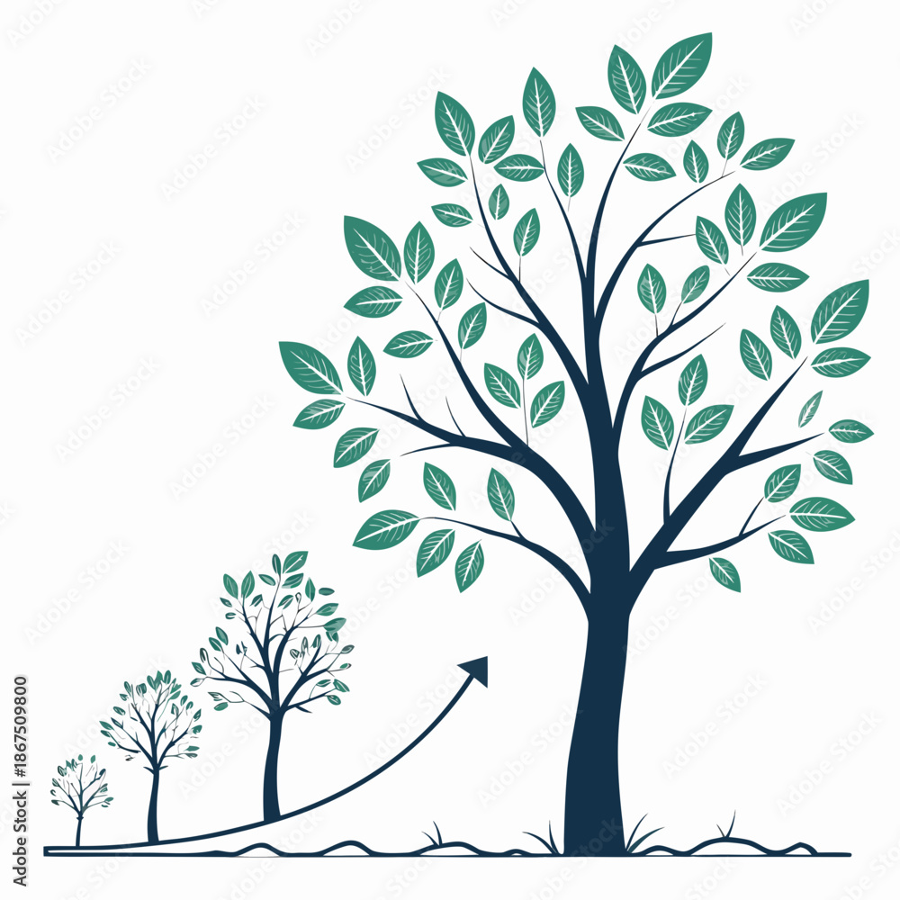 Obraz premium Tree growth illustration
