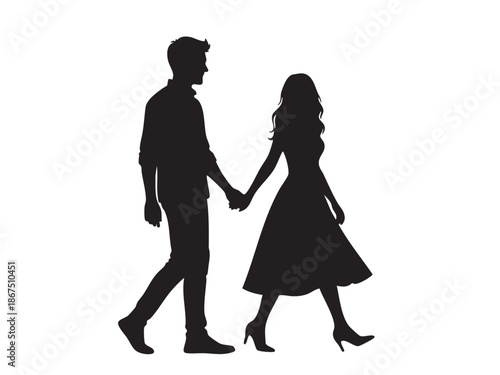 Romantic Couples Vector silhouette for valentine day