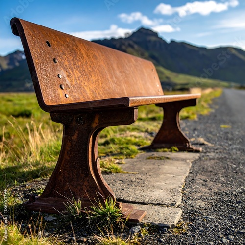 metal bench in the park