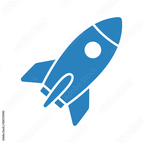 Blue rocket launching Vector