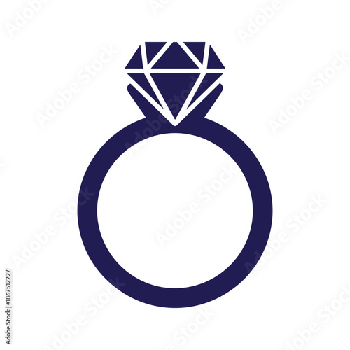Elegant solitaire diamond ring Vector