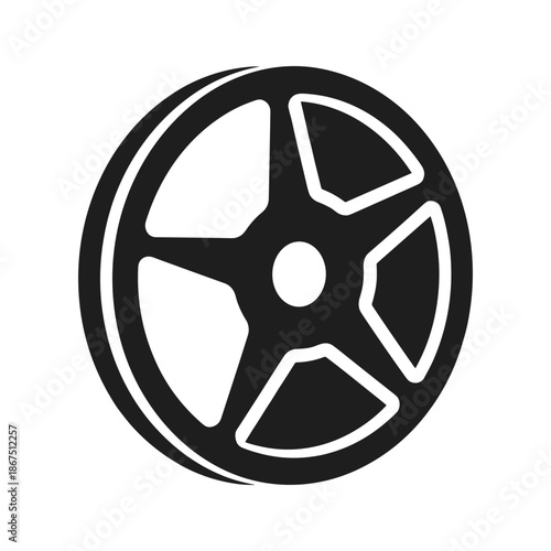 Black and white spoke wheel Vector