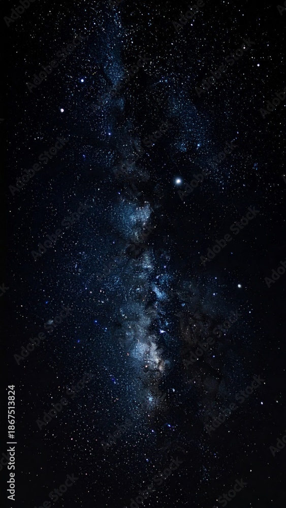Fototapeta premium Milky Way Galaxy Shines Brightly Above Earth on a Starry Night