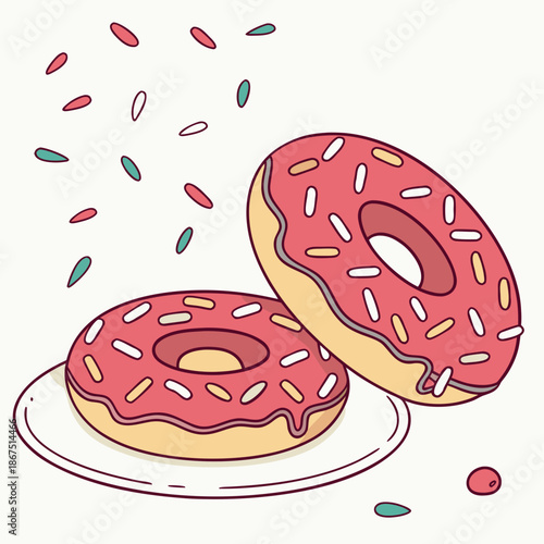 Delicious strawberry donuts