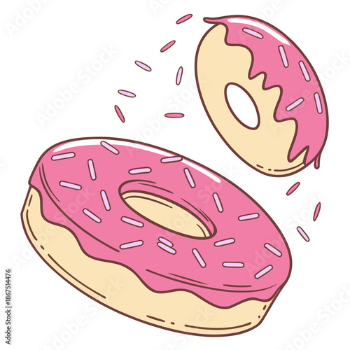 Delicious pink frosted donuts