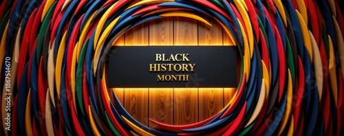 Celebrating black history month diverse african american heritage banner cultural wall display equality and history