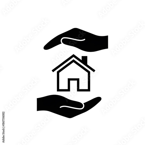 Home Insurance Protection Icon - Real Estate Security and Housing Care Symbol
