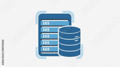 Modern data storage and server technology illustration