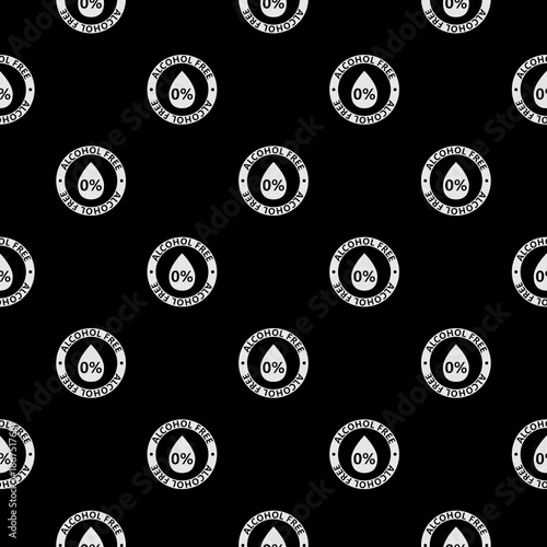 Alcohol free seamless pattern isolated on black background