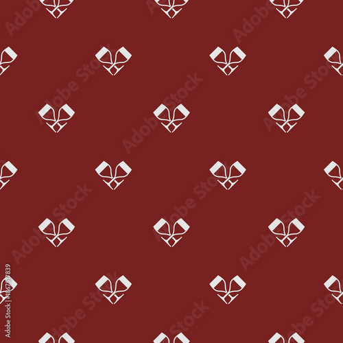 Crossed glasses with wine silhouettes seamless pattern isolated on color background