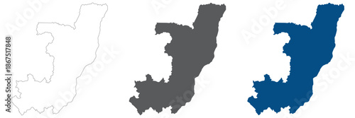 The Republic of the Congo map plain set. Map of The Republic of the Congo in blank set.