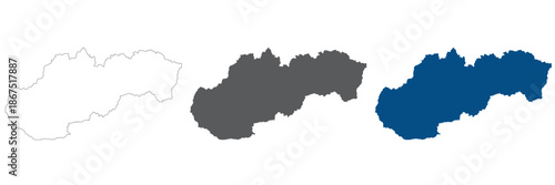 Slovakia map plain set. Map of Slovakia in blank set.