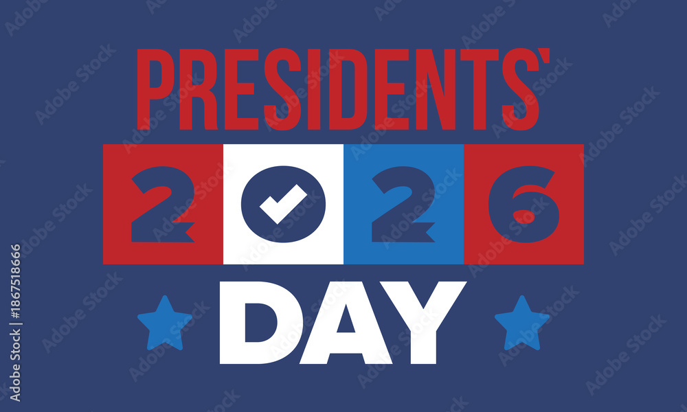 Obraz premium Happy Presidents day in United States. Washington's Birthday. Federal holiday in America. Celebrated in February. Patriotic american elements. Poster, banner and background. Vector illustration