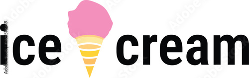 Ice cream vector illustration logo design.