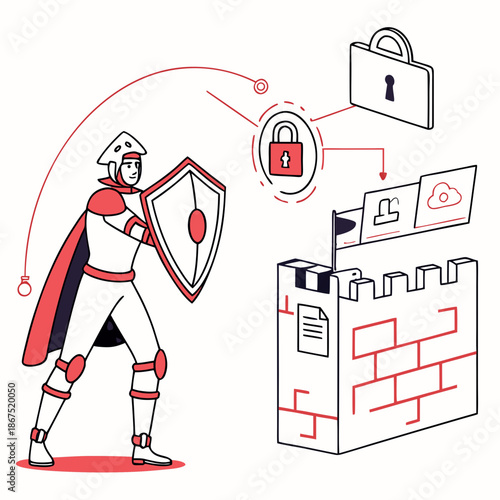 Knight protecting digital security