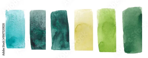 Panel kuchenny z motywem Watercolor strokes in blue and green shades