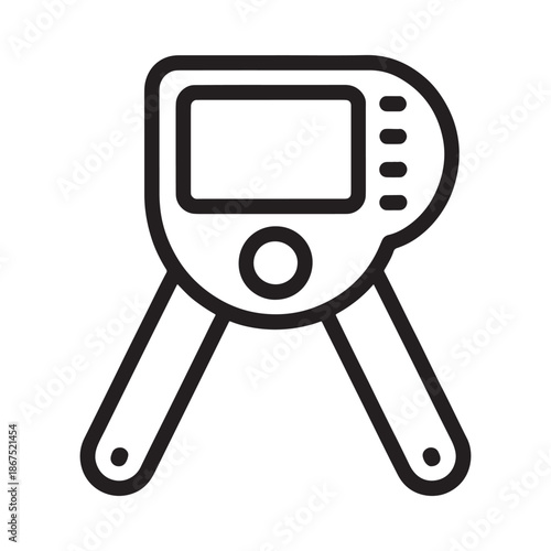 Simple outline of a handheld infrared thermometer with a digital display