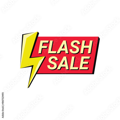 Bright Flash Sale Banner with Lightning and Text
