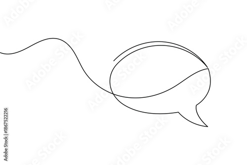 Minimalist continuous one line drawing speech bubble vector art
