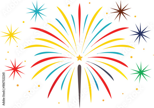 Festive Fireworks Explosion Graphic For Holiday And Event Celebration