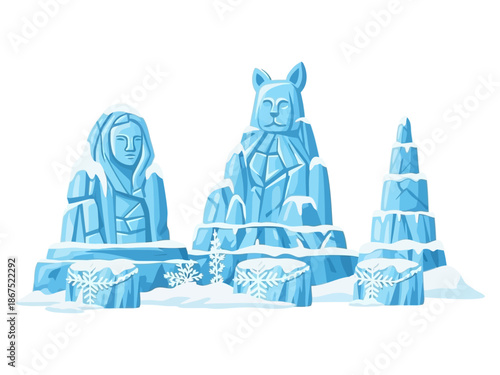 Ice Sculpture Display A Festive Celebration of Frozen Artistry and Winter Wonders