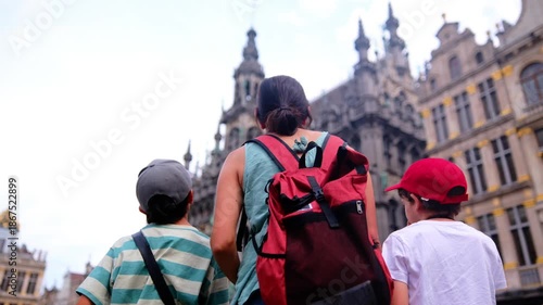 tourist, smartphone, ghent, belgium, travel, architecture, woman, backpack, outdoors, canal, flower, city, urban, exploring, navigation, technology, mobile, destination, summer, vacation, trip, europe