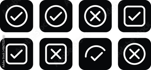 Set of three minimalist megaphone icons in black yellow and blue for marketing announcements and social media broadcasting