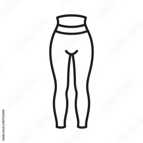 Simple line drawing of a pair of high waisted leggings or yoga pants