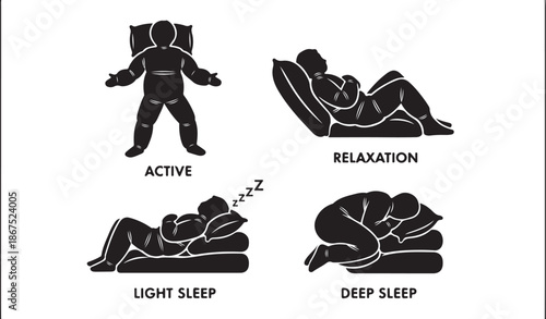 Sleep Cycle Stages and Active Lifestyle Concepts