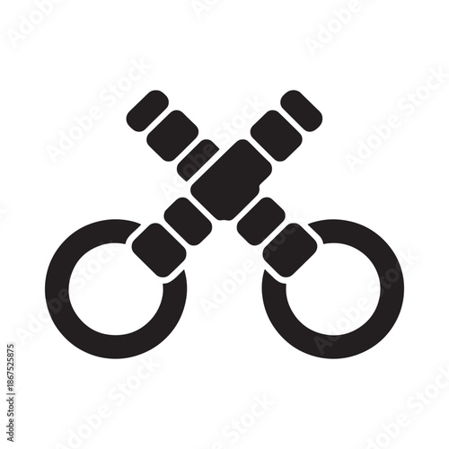 Black silhouette of gymnastic rings a symbol for fitness and strength