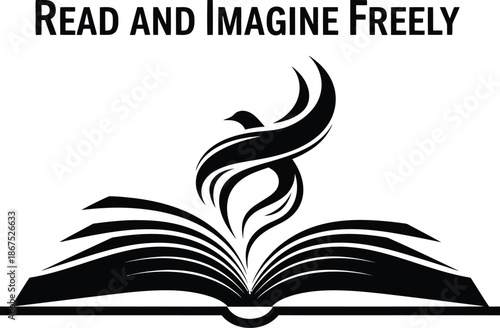 An isolated vector illustration of an open book with white pages symbolizes education, knowledge, and literature for school learning or reading a magic textbook in a library