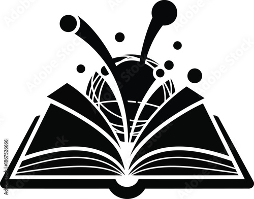 An open bible with a crown of thorns resting on its pages symbolizes a sacred blend of education and spiritual knowledge within a library of light