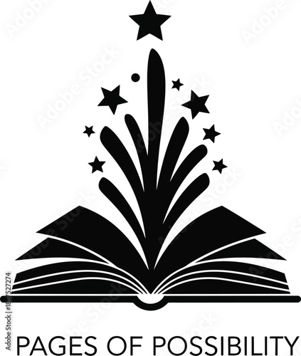 Open book with black and white pages vector