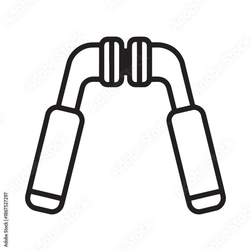 Simple black and white line drawing of a classic jump rope