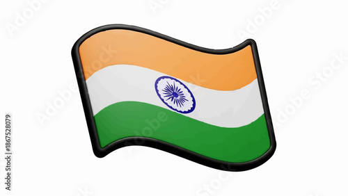 A 3D illustration of the Indian flag waving
