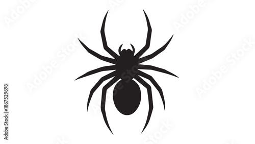 Black Spider Silhouette Vector Illustration