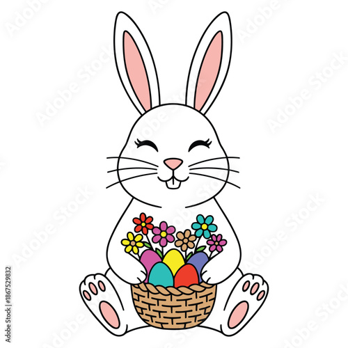 Cute Easter Sunday Doodle Set – Bunnies, Eggs, Chicks & Spring Clipart Bundle