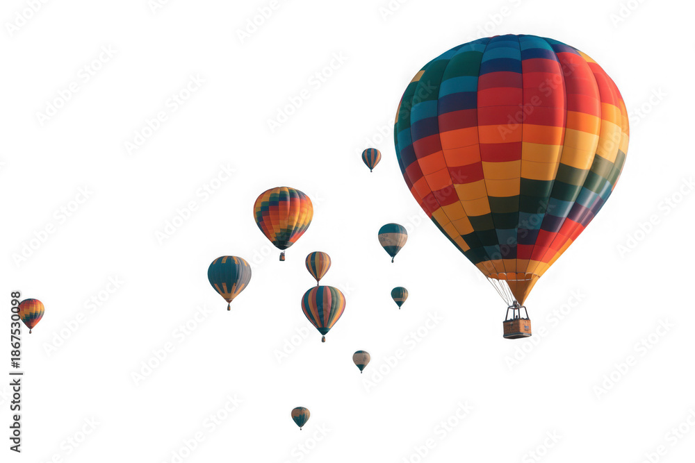Obraz premium Colorful hot air balloons against a dark background