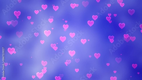 Heart icons falling Motion Background ,love particle animation for valentine’s day