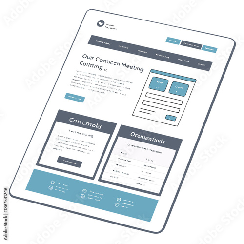 Digital tablet displaying a meeting interface
