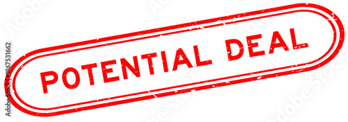 Grunge red potential deal word rubber seal stamp on white background