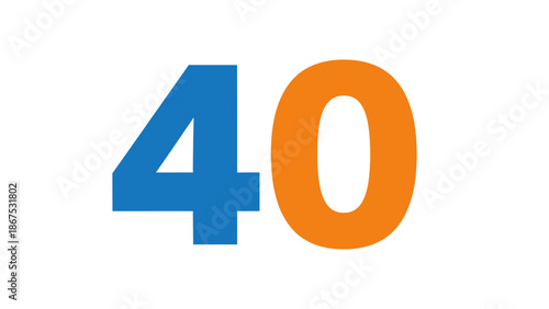 Number 40 on White Background