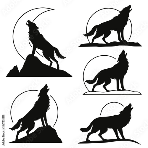 Wolf silhouettes