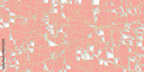 Abstract Geometric Pattern generative computational art illustration. Light Red vector background with curved lines. Vegetable drawings for organic food label, juice packaging, vegan cosmetic.