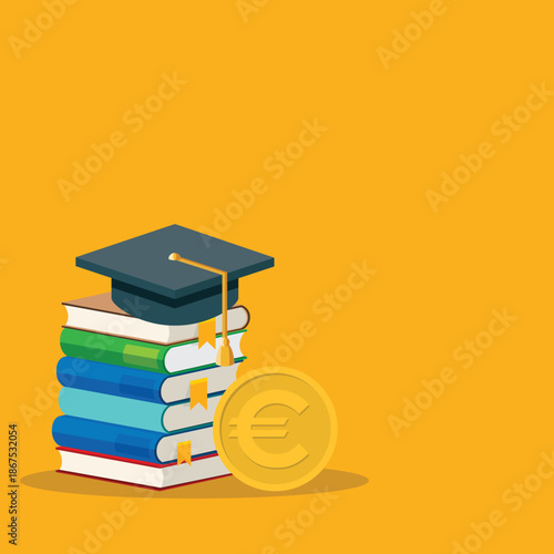 Student scholarship for college and university. Tuition fees for education, investment in scholarship concept