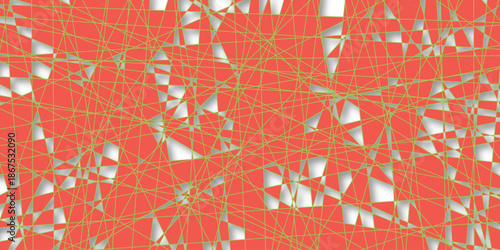 Abstract Geometric Pattern generative computational art illustration. Light Red vector background with curved lines. Vegetable drawings for organic food label, juice packaging, vegan cosmetic.