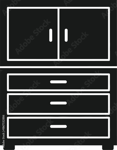 Modern storage cabinet with drawers