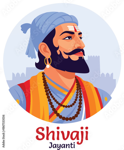 Maratha king Chhatrapati Shivaji Maharaj illustration
