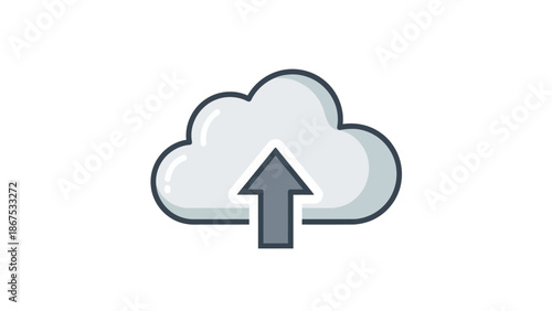 Cloud upload icon with upward arrow